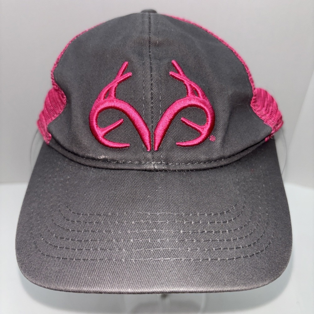 Realtree Outfitters Headwear Snapback Hat Cap Adjustable One Size Gray Pink